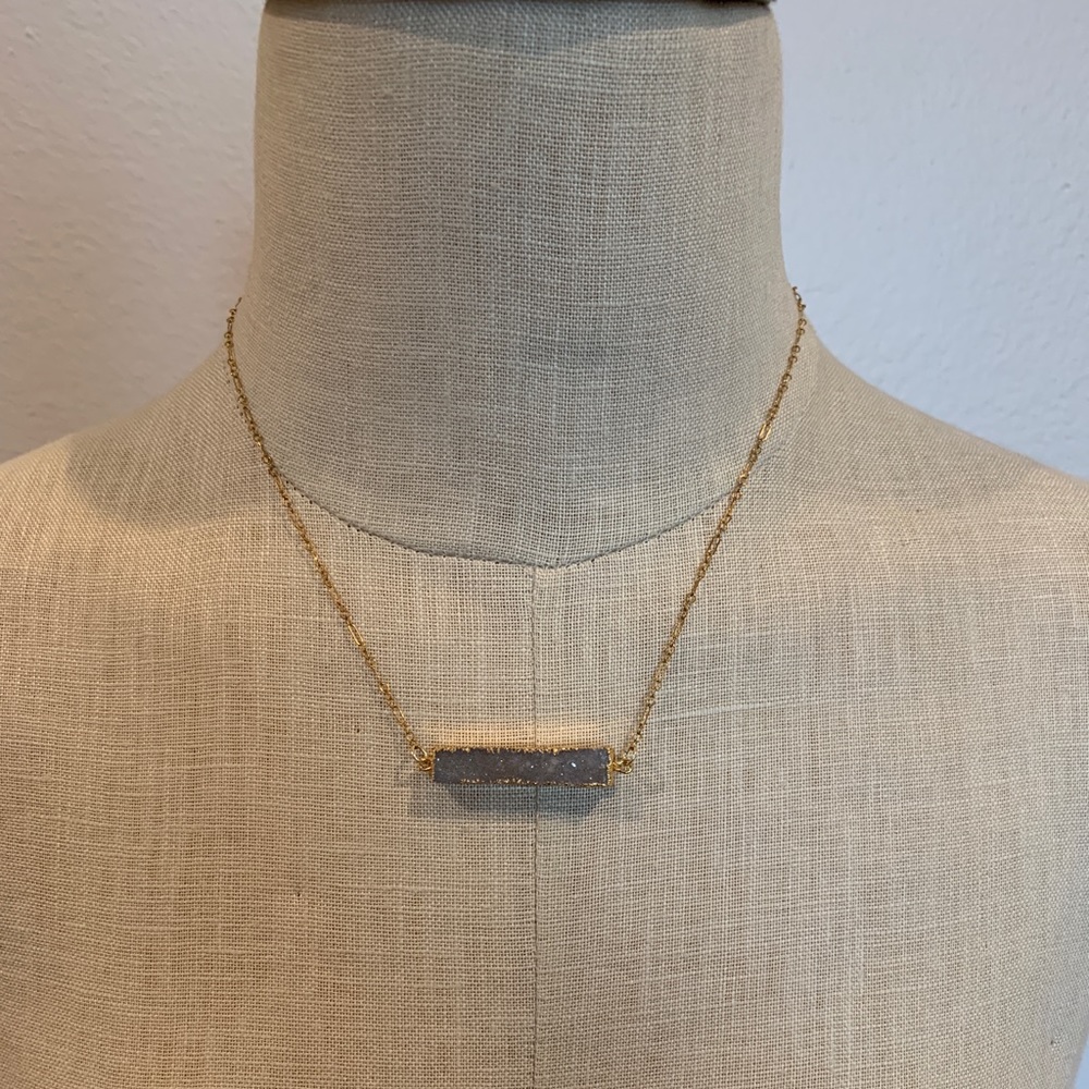 Druzy Bar Necklace